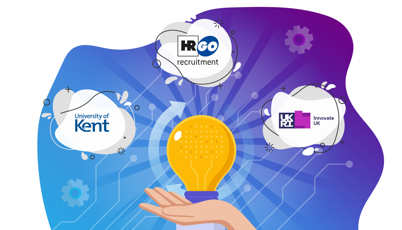 一个灯泡的图形，上面有Kent、HR GO和Innovate开云体育app客服 UK的标志。