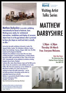 Matthew Darbyshire访问艺术家谈话3月5日下午5:30 SMFA
