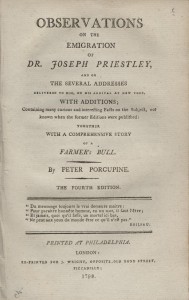 《普里斯特利博士移民观察》的扉页