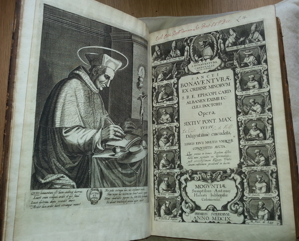 标题页和扉页，从圣公会卡片的圣圣文图莱ex Ordine Minorum S.R.E.。Albanen。eximii艾克尔斯。doctoris歌剧的