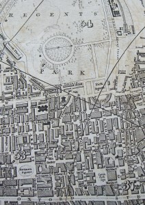 19世纪早期伦敦摄政公园及其周边地区的地图。