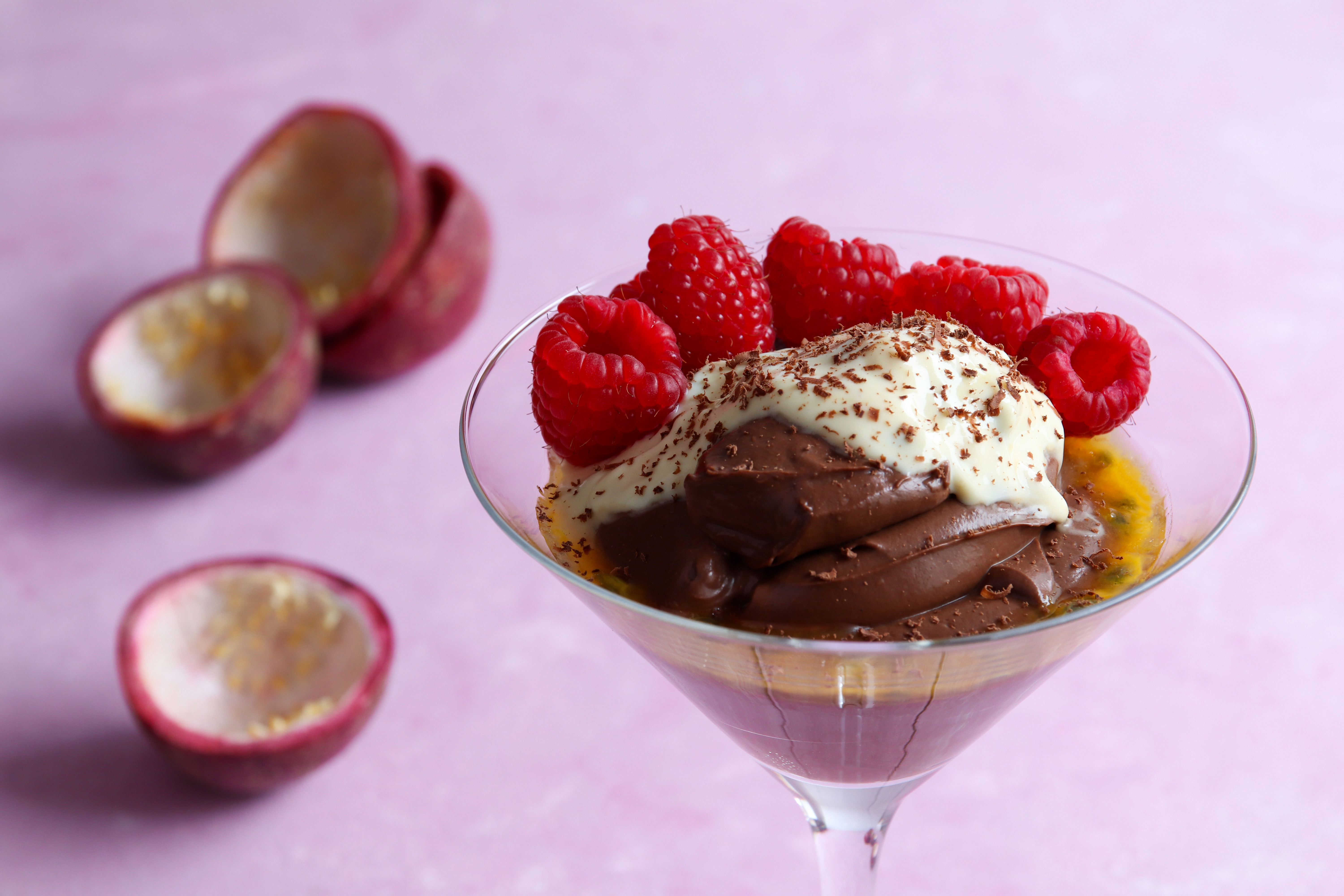 Aphrodite's Desire: Chocolate Mousse with passionfruit yogurt