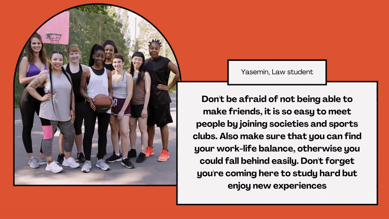 学生语录:“不要害怕交不到朋友，加入社团和体育俱乐部很容易结识朋友。还要确保你能找到工作与生活的平衡，否则你很容易落后。别忘了你来这里是为了努力学习，同时也要享受新的体验。