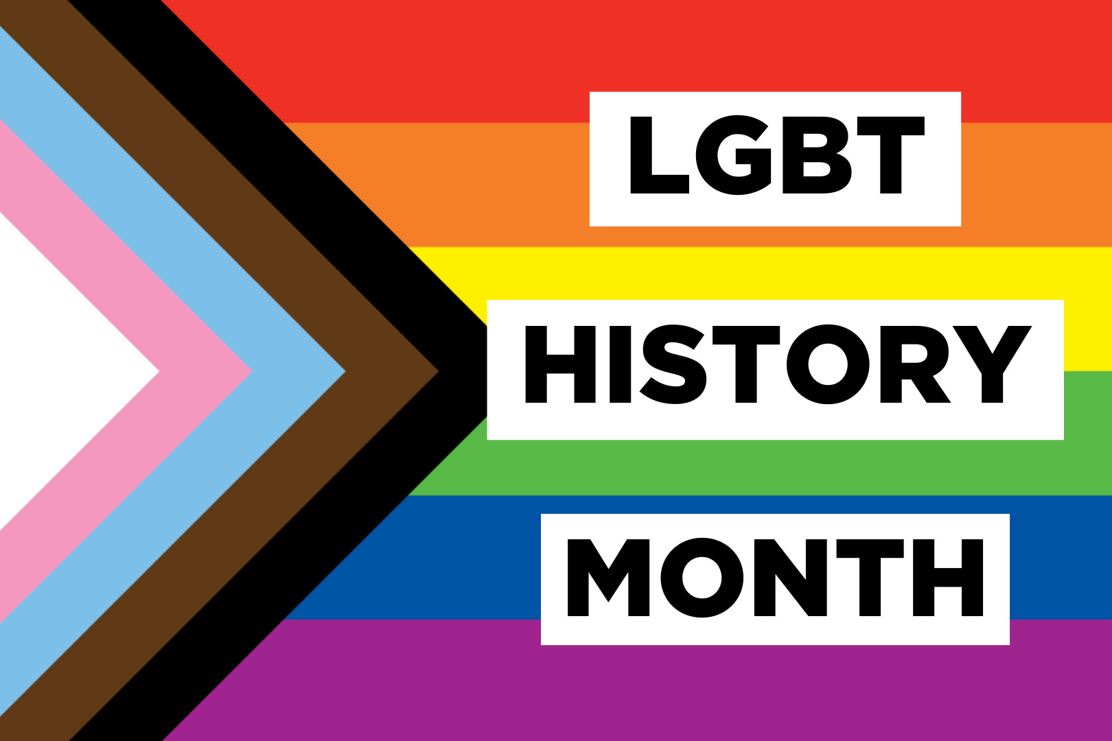 LGBTQ+彩虹旗，文字“lgbt历史月”